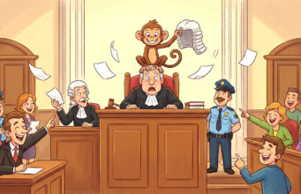 ๐ฎ๐ณ๐ Chaos in de rechtbank: brutale aap steelt pruik van rechter! ๐โ๏ธ