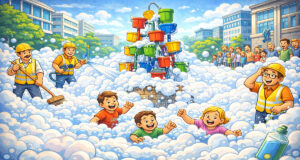 🇳🇿🫧 Bubbels overal: grappenmakers maken van fontein een gigantisch schuimbad! ⛲